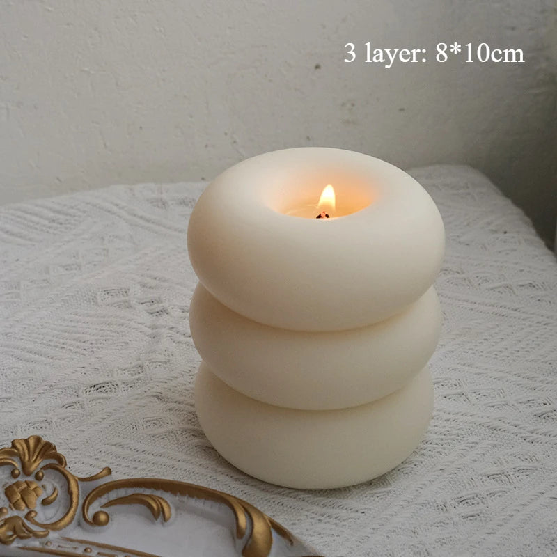 Donut Circles Aromatherapy Candles – Creative Flameless Home Decor, Romantic Bedroom Ambiance, and Perfect Birthday Gift