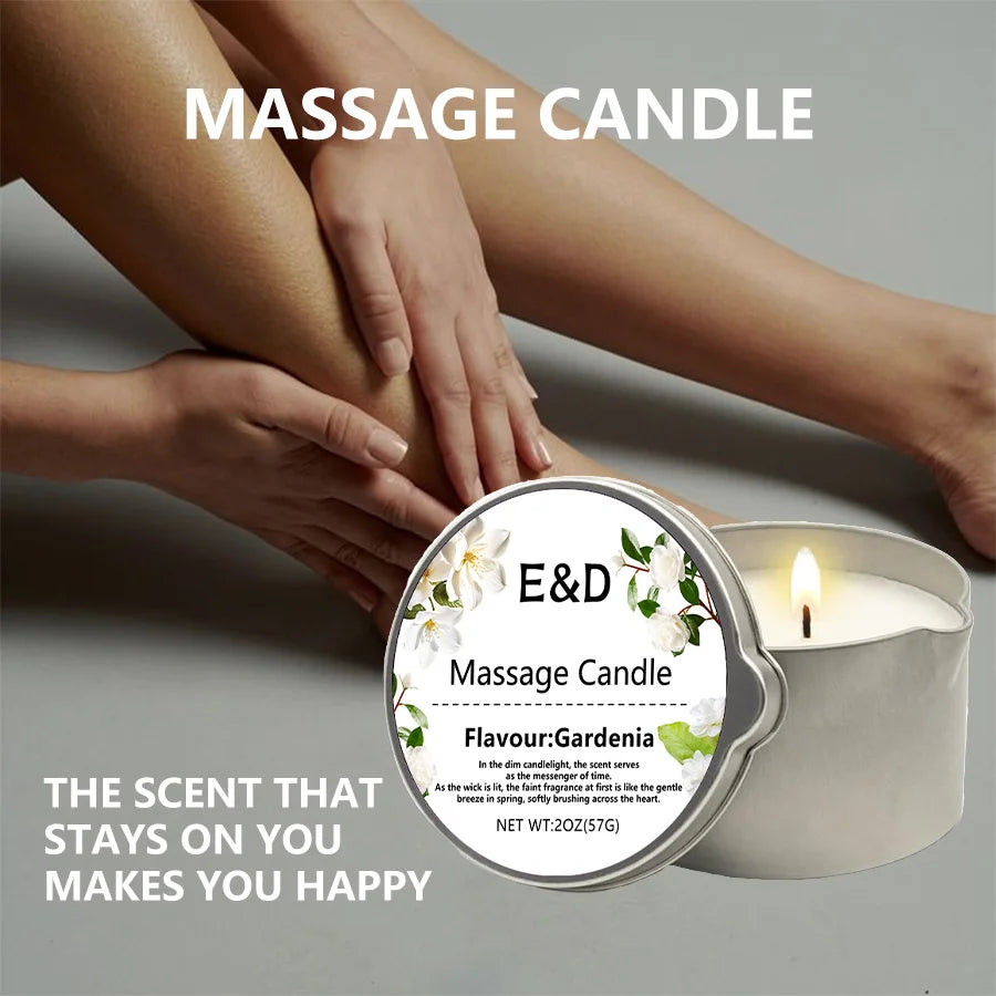 Gardenia Scented Home Body Oil Aromatherapy Candle – 2oz Massage Oil Candle for Pure Relaxation and Home Spa