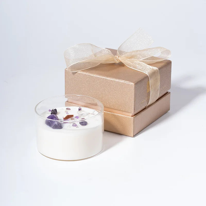 Natural Crystal Stone Scented Candle – Creative Soy Wax Aromatherapy Candle for Bedroom Decoration with Handcrafted Gift Touch