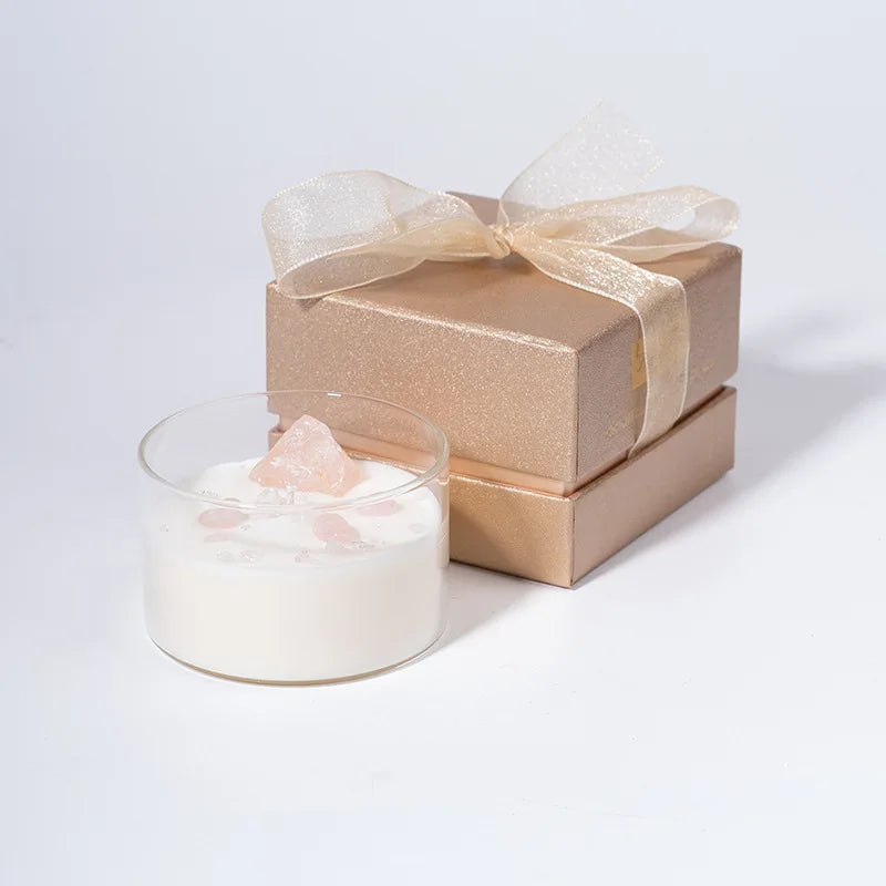 Natural Crystal Stone Scented Candle – Creative Soy Wax Aromatherapy Candle for Bedroom Decoration with Handcrafted Gift Touch
