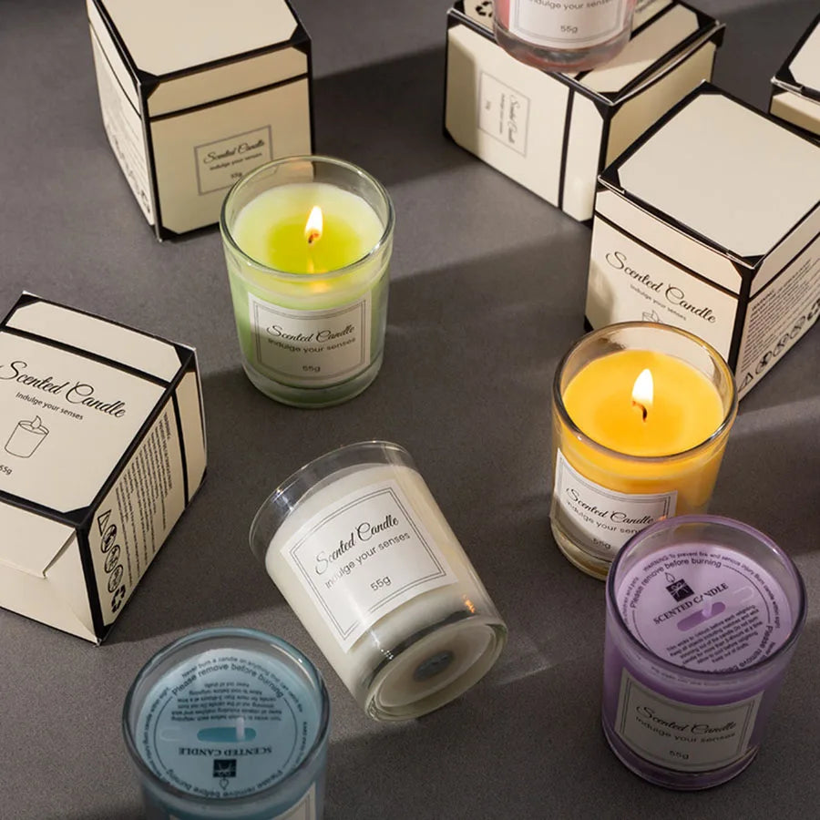 Aromatherapy Candle Premium Gift Box – Handmade Soy Wax Glass Candle, Smokeless Creative Companion Gift for Any Occasion