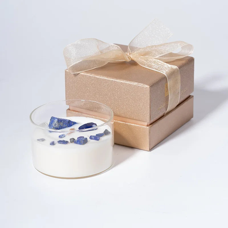 Natural Crystal Stone Scented Candle – Creative Soy Wax Aromatherapy Candle for Bedroom Decoration with Handcrafted Gift Touch