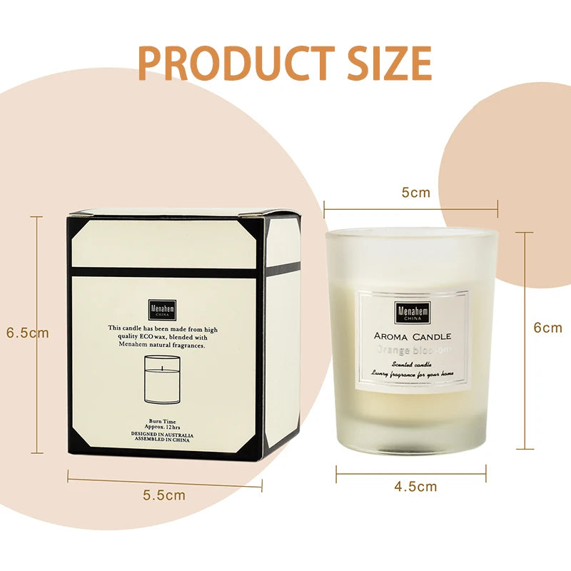 Smokeless Scented Aromatic Candles – Creative Glass Cup, Natural Soy Wax, Home Decorative Candle, Perfect Guest Gifts