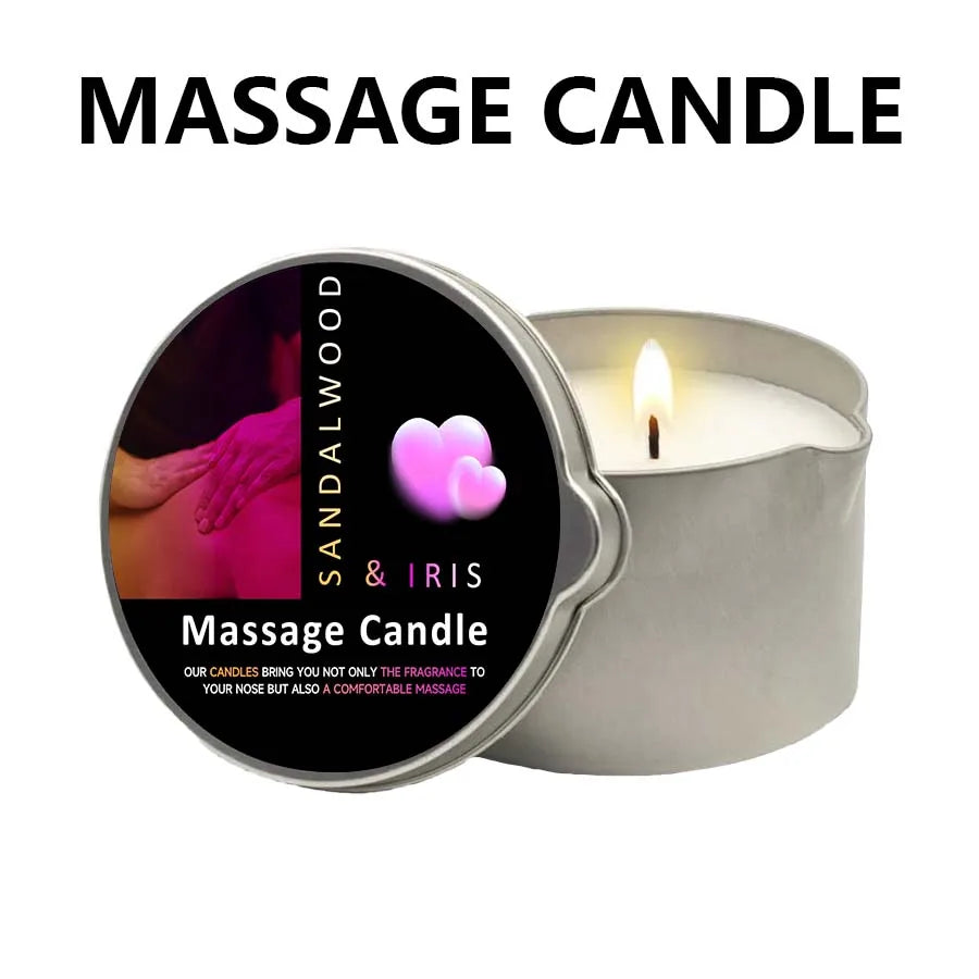 Massage Oil Candle – Aromatherapy Candle for Stress Relief and Skin Moisturizing, Scented Body Oil
