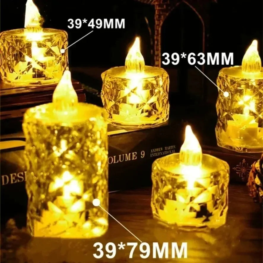 LED Crystal Candle Light – Flameless LED Light Electronic Candle Lamp for Dating, Parties, Holidays, Home, and Wedding Atmosphere Decoration