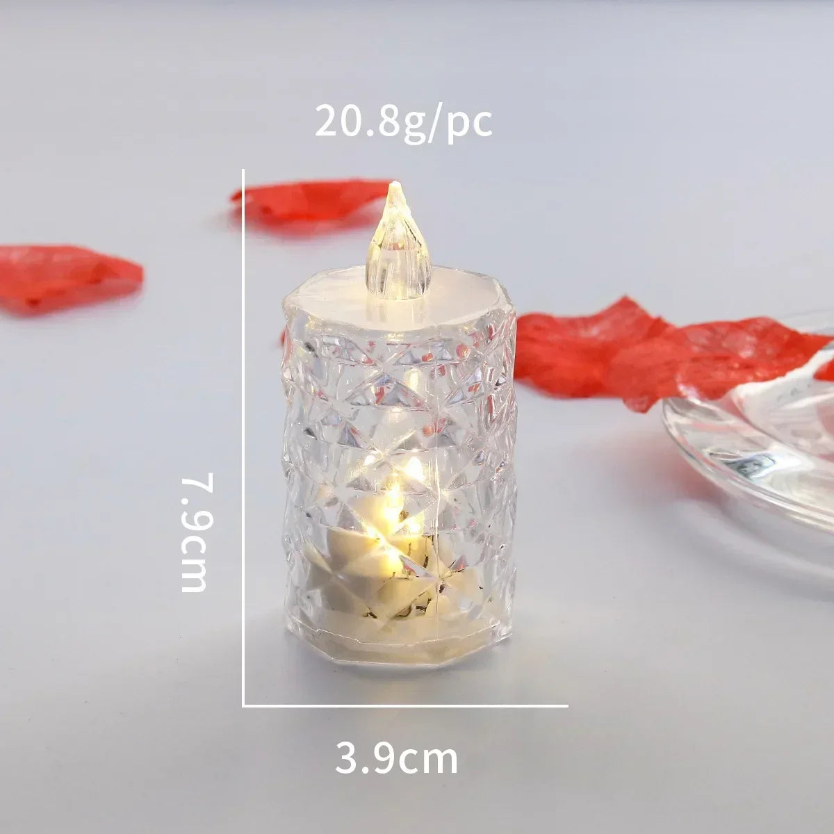 LED Crystal Candle Light – Flameless LED Light Electronic Candle Lamp for Dating, Parties, Holidays, Home, and Wedding Atmosphere Decoration