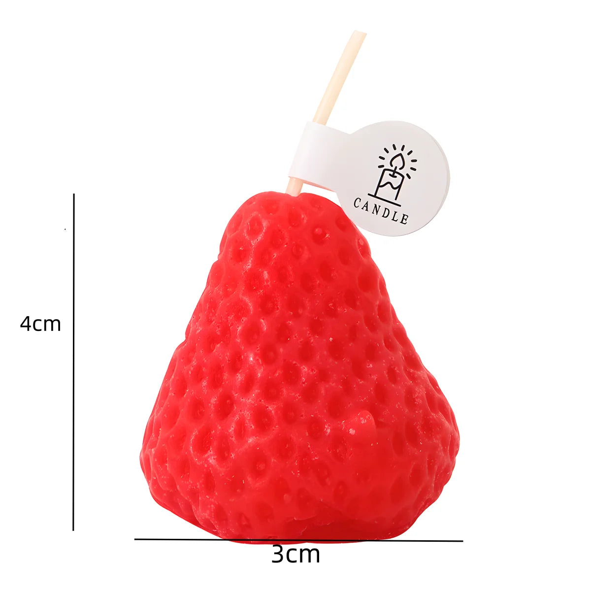 4pcs Strawberry - Shaped Miniature Scented Candles – Realistic Fruit-Scented Aromatherapy Candles Perfect for Trendy Photo Props
