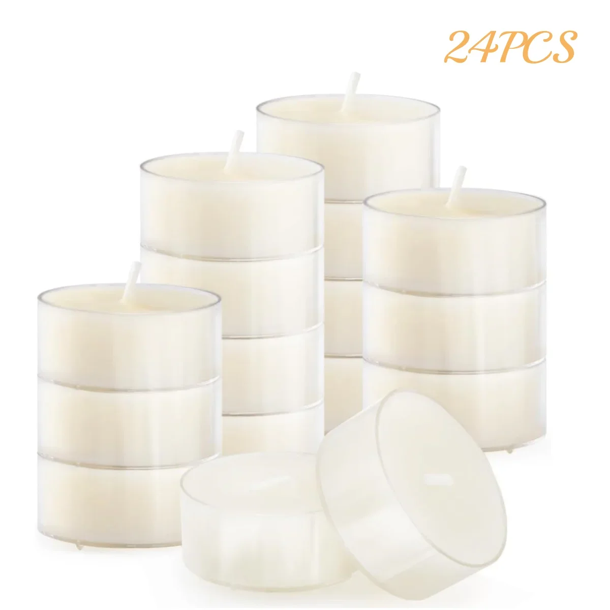 12 - 48PCS Natural Beeswax Tea Candles – Smokeless Eco-Friendly Tealight Votive Candles for Home Atmosphere, Spa, and Decor