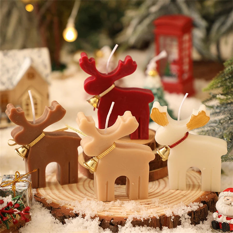 1 Red Deer Scented Candle – Creative Christmas Elk Candle for Festive Atmosphere and Party Decorations