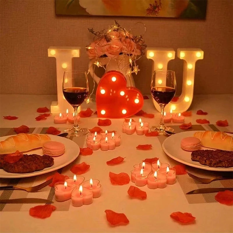 Heart-Shaped Scented Tea Candles Set – Romantic Decor for Weddings, Marriage Proposals, and Birthday Gifts