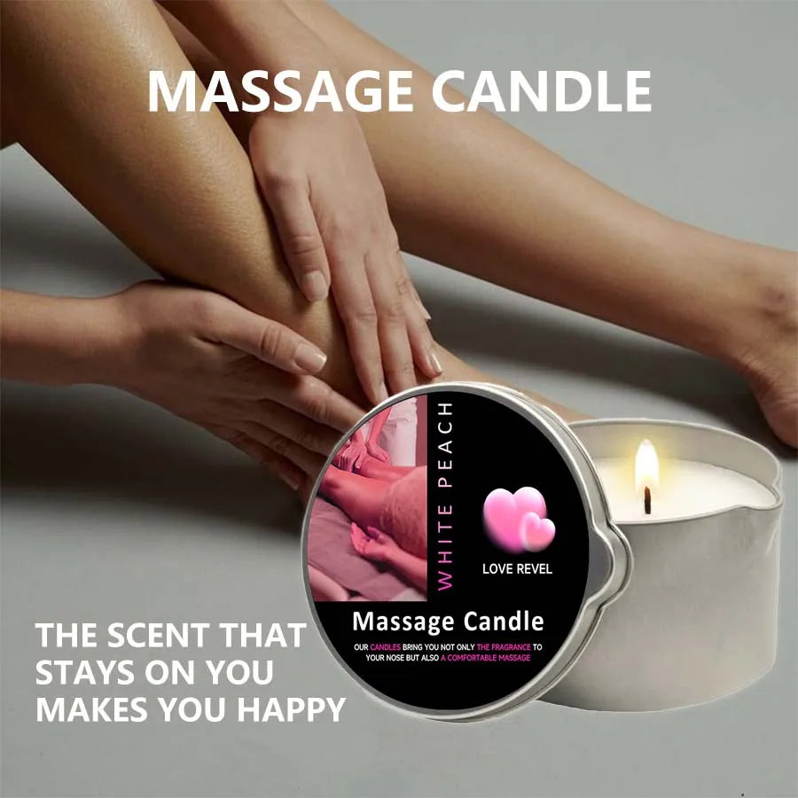 Massage Oil Candle – Aromatherapy Candle for Stress Relief and Skin Moisturizing, Scented Body Oil