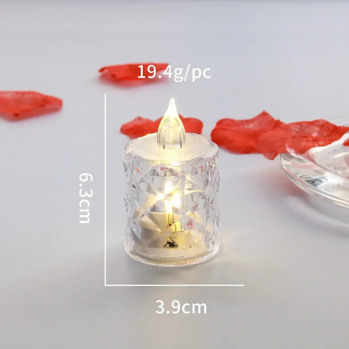 LED Crystal Candle Light – Flameless LED Light Electronic Candle Lamp for Dating, Parties, Holidays, Home, and Wedding Atmosphere Decoration
