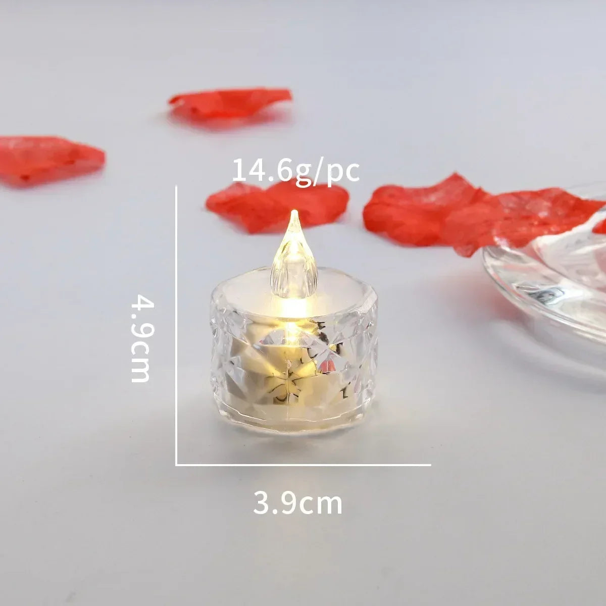 LED Crystal Candle Light – Flameless LED Light Electronic Candle Lamp for Dating, Parties, Holidays, Home, and Wedding Atmosphere Decoration