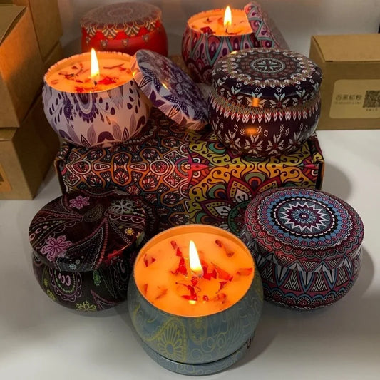 Vintage Can Candles – Soy Wax Flower Fragrance Scented Candle for Home Decoration, Wedding Ceremonies, and Birthday Gifts