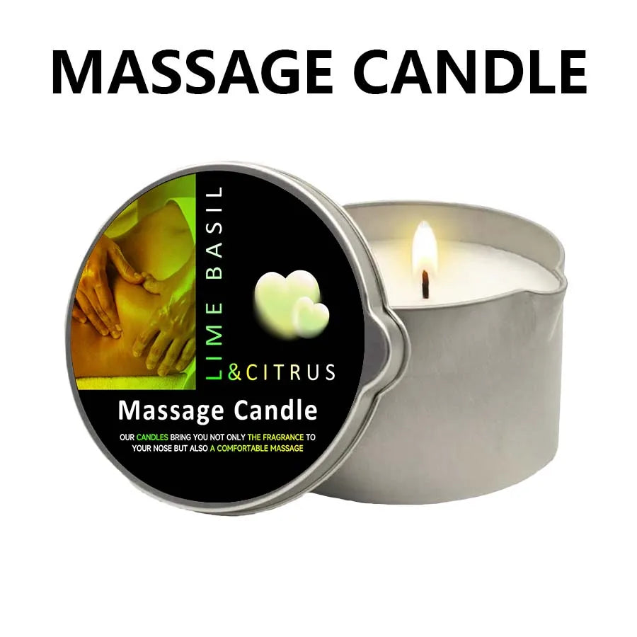 Massage Oil Candle – Aromatherapy Candle for Stress Relief and Skin Moisturizing, Scented Body Oil