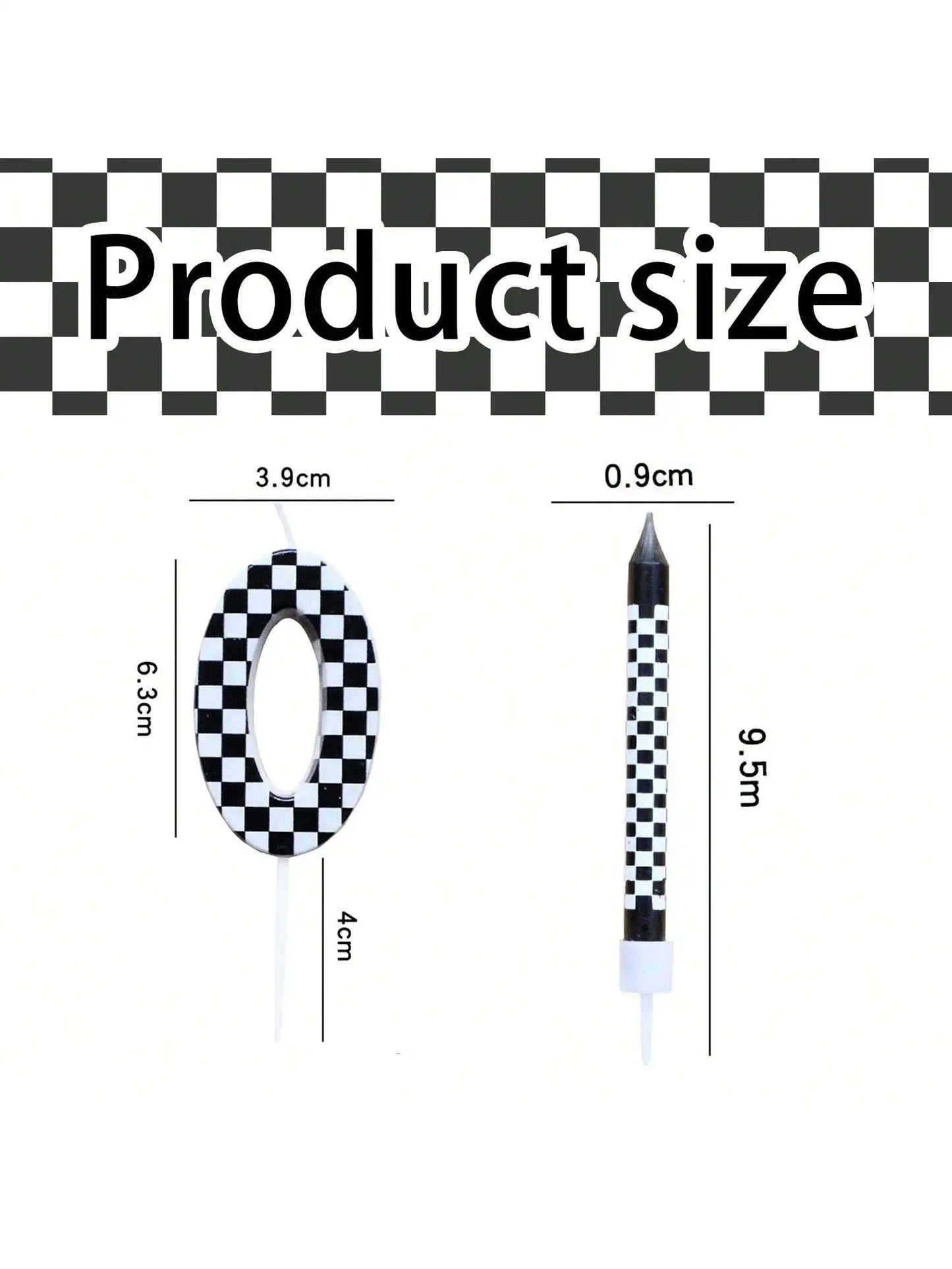7PCS Birthday Candles Set – Cake Numeral Candles with Racing Cars Theme for Checkered Decoration