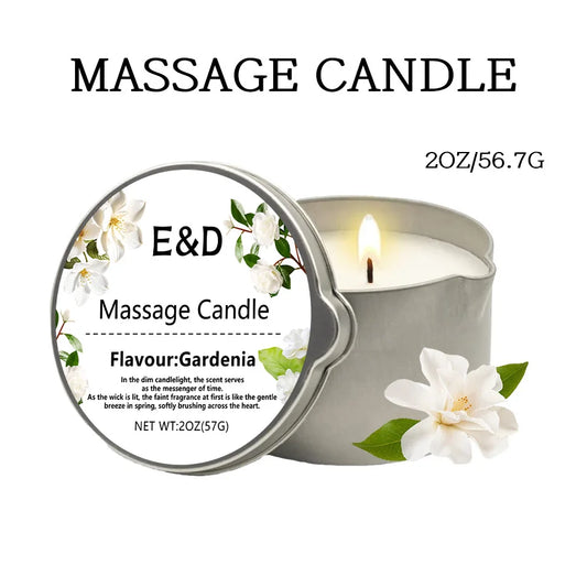 Gardenia Scented Home Body Oil Aromatherapy Candle – 2oz Massage Oil Candle for Pure Relaxation and Home Spa