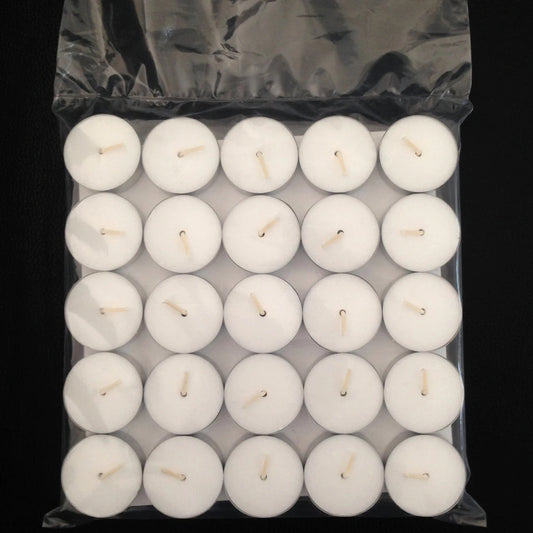 50PCS Tea Light Candles – Natural Paraffin Wax Unscented Smokeless Votive Candles for Weddings, Parties, Christmas, and New Year Celebrations