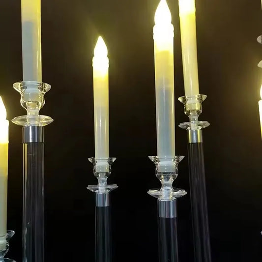 Flameless Taper Candles – LED Candle Light, Battery Operated, Flickering, Dripless for Wedding and Home Decor